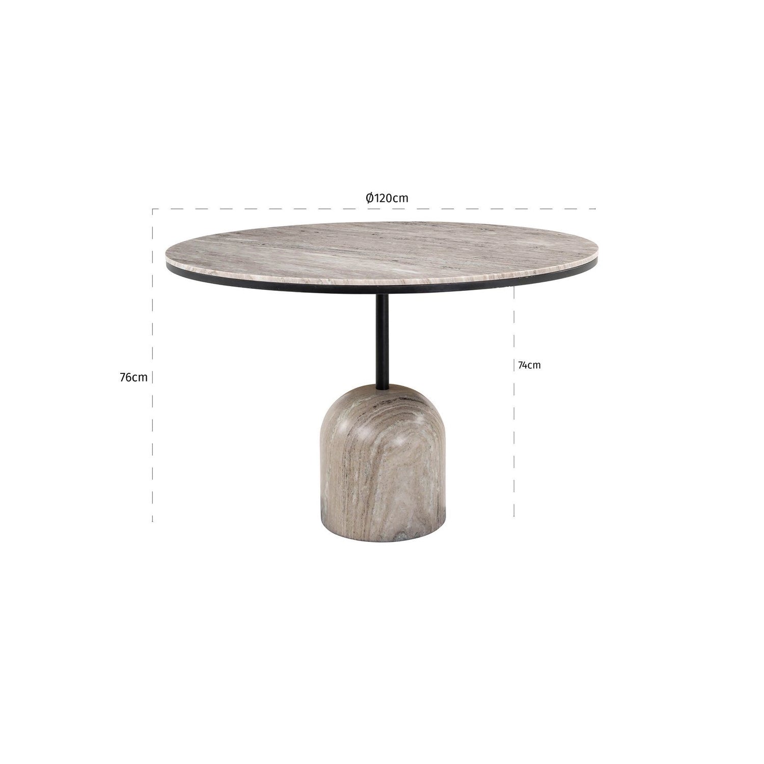 Esstisch Duncan aus Morchana-Marmor sandfarbend, 120x120x76 cm von Richmond Interiors – Bild 2