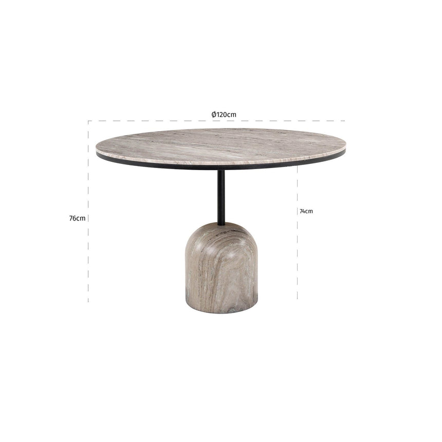 Esstisch Duncan aus Morchana-Marmor sandfarbend, 120x120x76 cm von Richmond Interiors – Bild 2