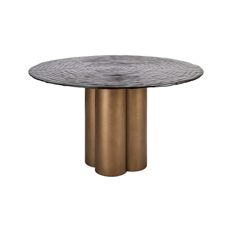 Esstisch Glastonburry aus Eisen und Glas in antikgold, 135x135x76 cm von Richmond Interiors – Bild 1