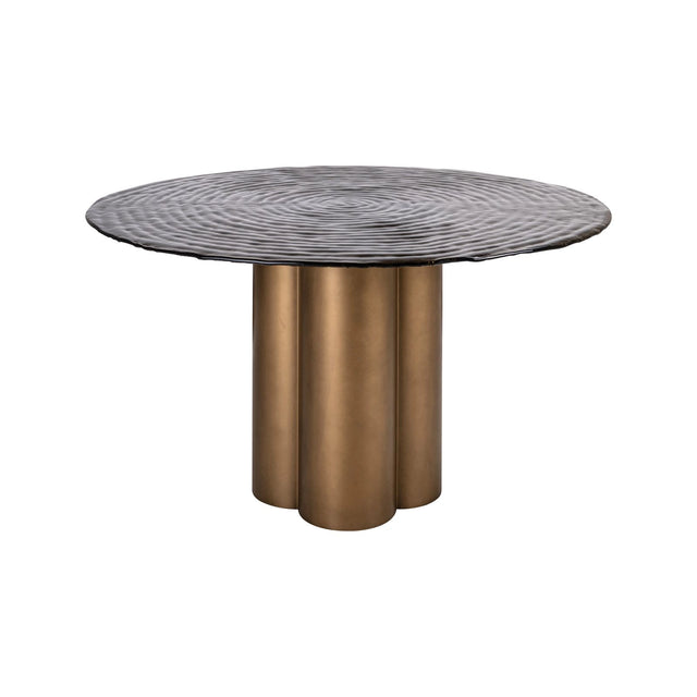Esstisch Glastonburry aus Eisen und Glas in antikgold, 135x135x76 cm von Richmond Interiors – Bild 2