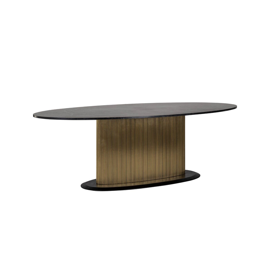 Esstisch Ironville aus Marmor in schwarz/gold, 235x110x76 cm von Richmond Interiors – Produktbild 1