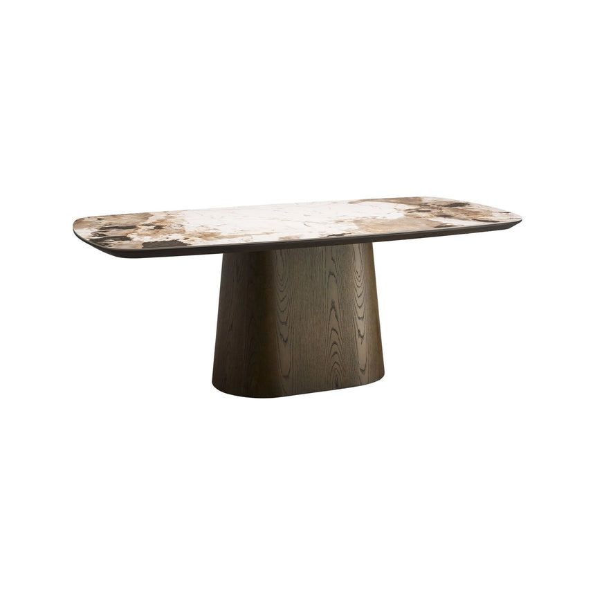 Esstisch Langford mit Eichenfurnier und Keramik in braun, 200x100x75 cm von Richmond Interiors – Bild 1