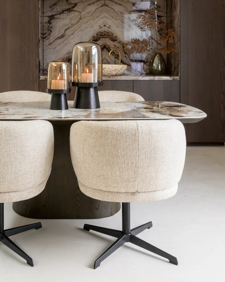 Esstisch Langford mit Eichenfurnier und Keramik in braun, 200x100x75 cm von Richmond Interiors – Bild 8
