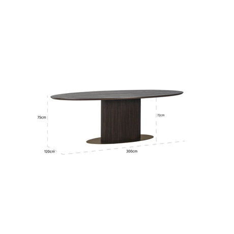 Esstisch Luxor aus Eiche in braun, 300x120x75 cm von Richmond Interiors – Produktbild 2