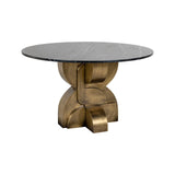 Esstisch Maddox mit Black-Marine-Marmor in schwarz/gold, 130x130x76 cm von Richmond Interiors – Bild 1