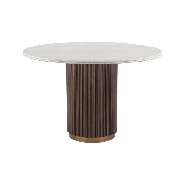 Esstisch Mayfield aus Marmor in weiß/braun, 120x120x76 cm von Richmond Interiors – Produktbild 1