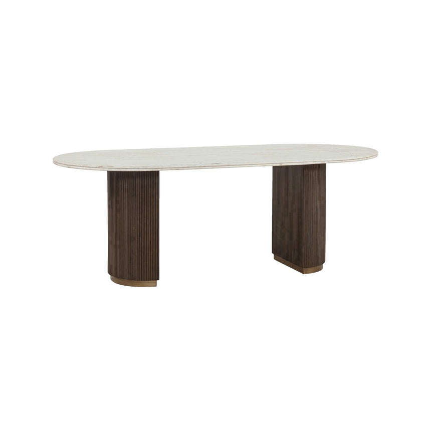 Esstisch Mayfield aus Marmor in weiß/braun, 210x100x76 cm von Richmond Interiors – Produktbild 1