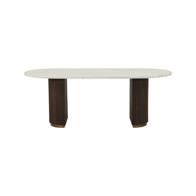 Esstisch Mayfield aus Marmor in weiß/braun, 210x100x76 cm von Richmond Interiors – Produktbild 2