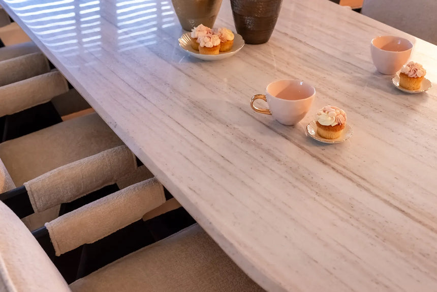 Esstisch Mayfield aus Marmor in weiß/braun, 230x100x76 cm von Richmond Interiors – Produktbild 5