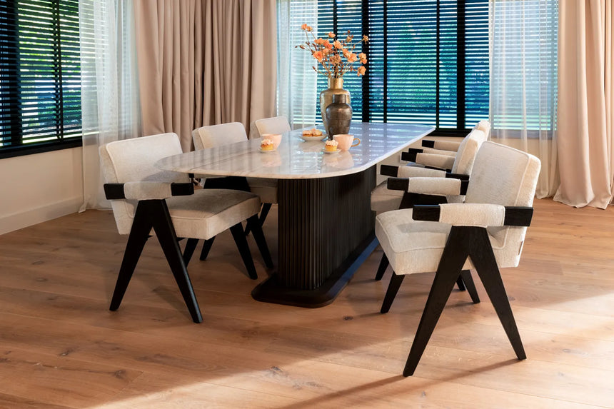 Esstisch Mayfield aus Marmor in weiß/braun, 230x100x76 cm von Richmond Interiors – Produktbild 6