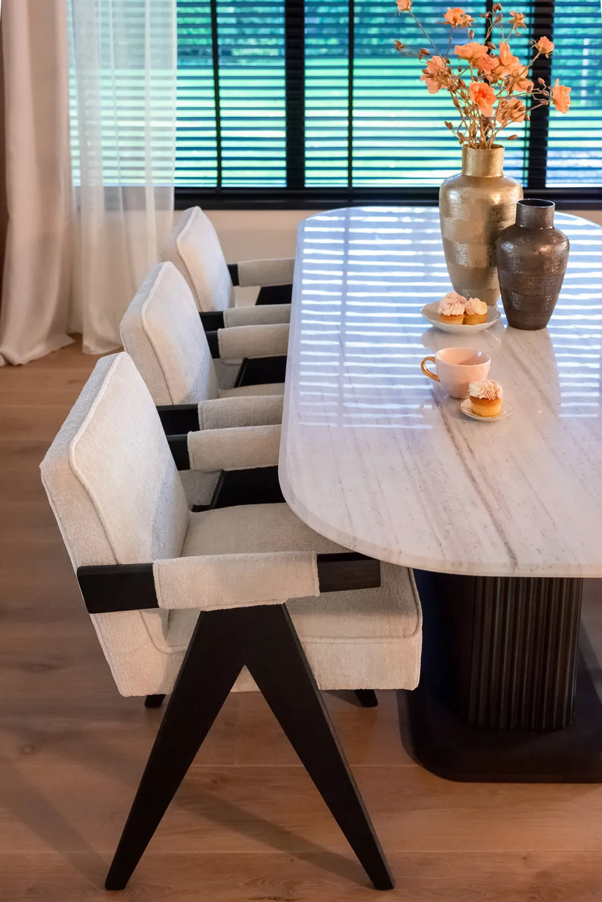 Esstisch Mayfield aus Marmor in weiß/braun, 230x100x76 cm von Richmond Interiors – Produktbild 7