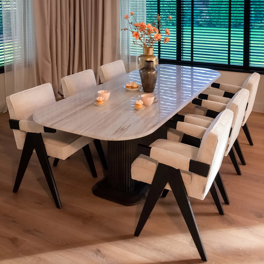 Esstisch Mayfield aus Marmor in weiß/braun, 230x100x76 cm von Richmond Interiors – Produktbild 8