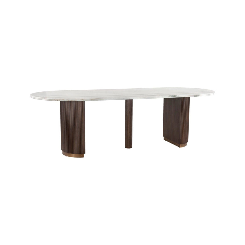 Esstisch Mayfield aus Marmor in weiß/braun, 250x100x76 cm von Richmond Interiors – Produktbild 1