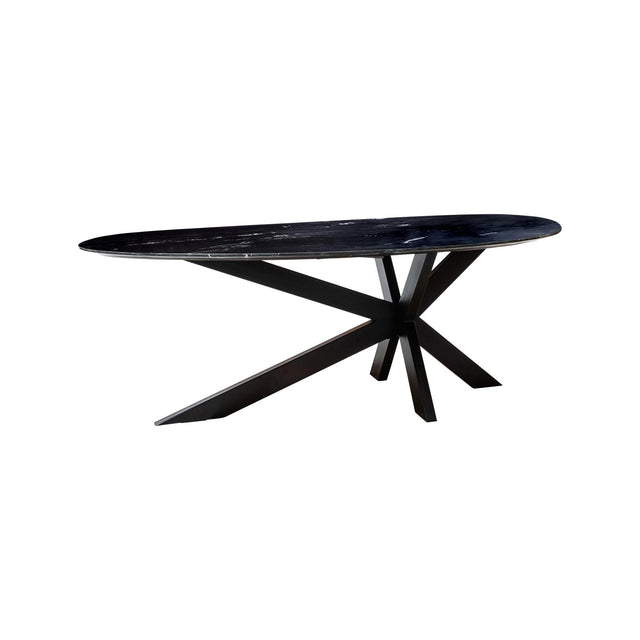 Esstisch Trocadero mit Indo-Marmor in schwarz, 220x100x75 cm von Richmond Interiors – Bild 1
