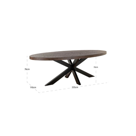 Esstisch Watson aus Eiche in dunkelbraun, 235x110x76 cm von Richmond Interiors – Bild 5