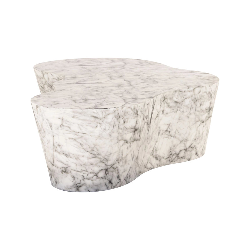 Gartencouchtisch Rockyard mit Marmorlook in weiß, 151x92x37 cm von Richmond Interiors – Bild 3