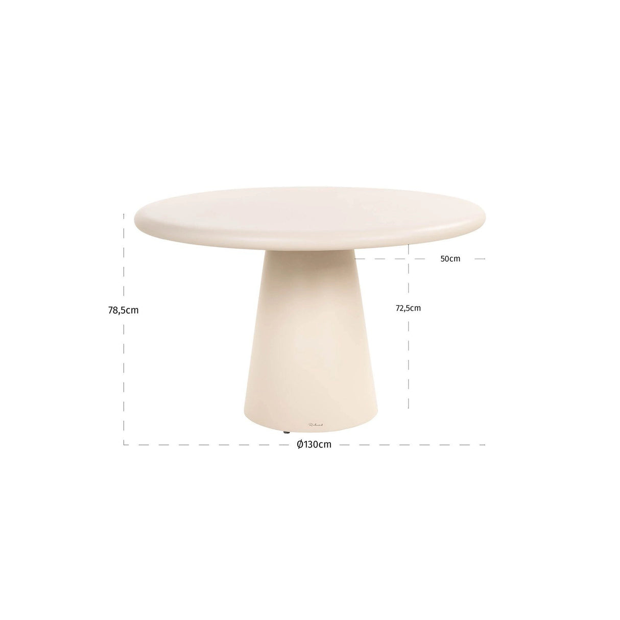 Gartentisch Urban Bloom aus Eisen sandsteinfarbend, 130x130x78 cm von Richmond Interiors – Bild 4