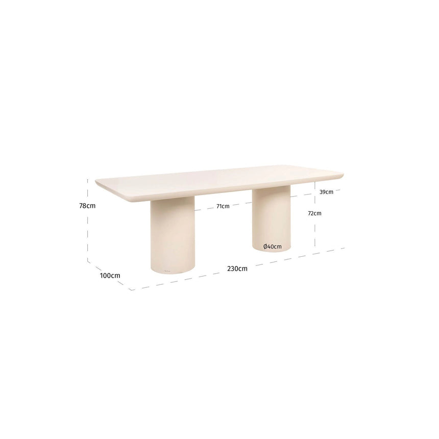 Gartentisch Urban Bloom aus Eisen sandsteinfarbend, 230x100x78 cm von Richmond Interiors – Bild 5