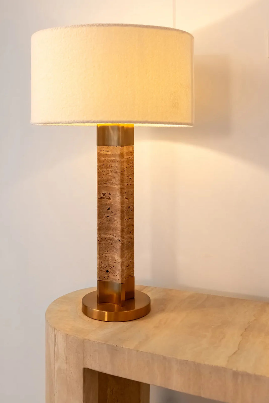 Konsolentisch Alexander Jones (Biltmore) aus Eisen und Travertin in beige, 140x40x77 cm von Richmond Interiors – Bild 7