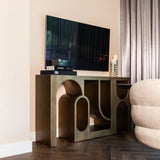 Konsolentisch Alexander Jones aus Eisen in brushed gold (Lugano), 150x36x86 cm von Richmond Interiors – Bild 2