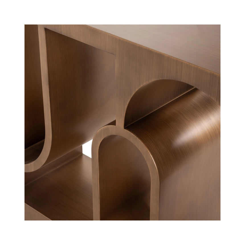Konsolentisch Alexander Jones aus Eisen in brushed gold (Lugano), 150x36x86 cm von Richmond Interiors – Bild 6
