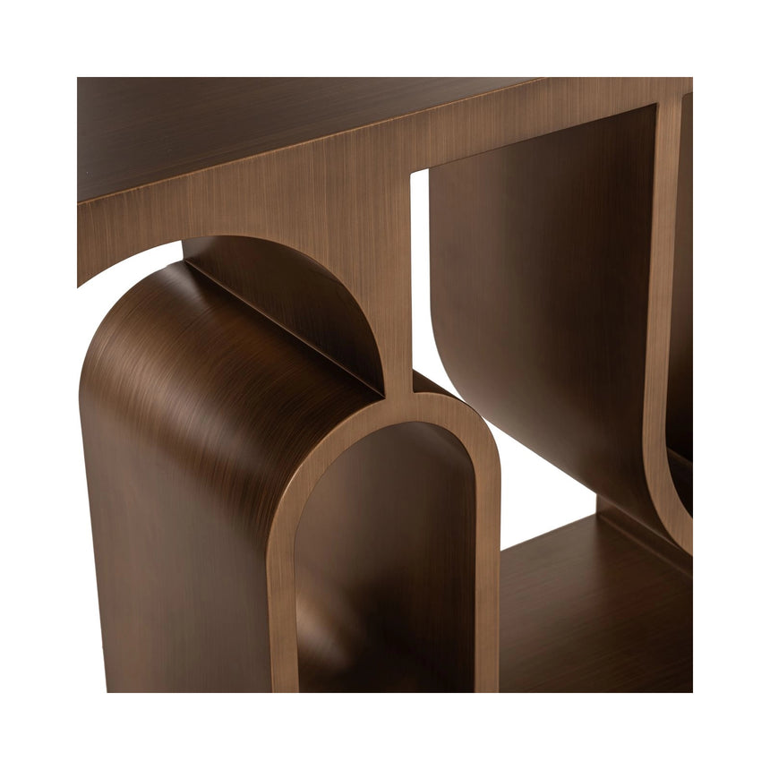 Konsolentisch Alexander Jones aus Eisen in brushed gold (Lugano), 150x36x86 cm von Richmond Interiors – Bild 7