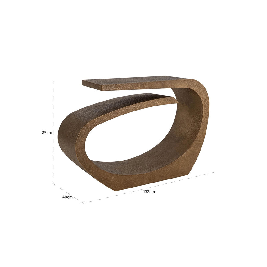 Konsolentisch Alhambra aus Eisen in brushed gold, 132x40x85 cm von Richmond Interiors – Bild 5