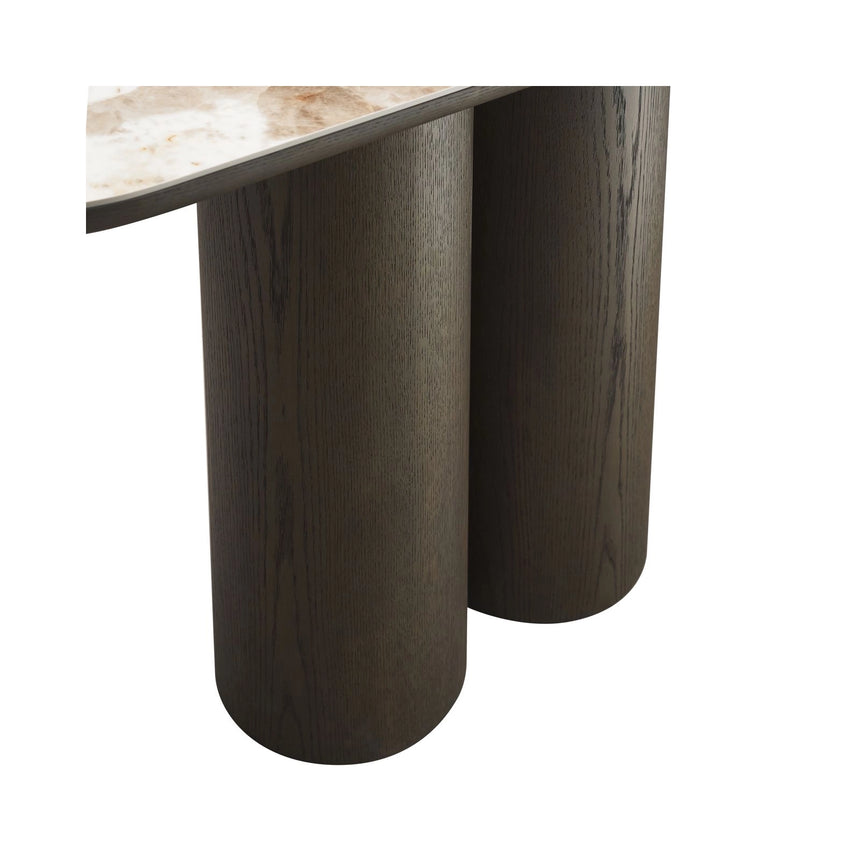 Konsolentisch Langford mit Eichenfurnier und Keramik in braun, 120x40x76 cm von Richmond Interiors – Bild 7