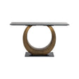 Konsolentisch Luna aus Aluminium und Black-Marine-Marmor in gold, 140x35x78 cm von Richmond Interiors – Bild 3