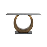 Konsolentisch Luna aus Aluminium und Black-Marine-Marmor in gold, 140x35x78 cm von Richmond Interiors – Bild 3