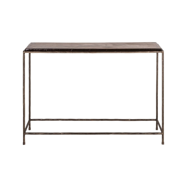 Konsolentisch Villano aus Glas und Eisen in bronze, 110x29x75 cm von Richmond Interiors – Bild 2
