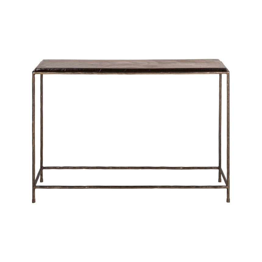 Konsolentisch Villano aus Glas und Eisen in bronze, 110x29x75 cm von Richmond Interiors – Bild 2