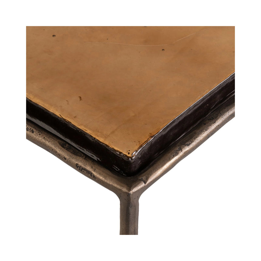 Konsolentisch Villano aus Glas und Eisen in bronze, 110x29x75 cm von Richmond Interiors – Bild 5
