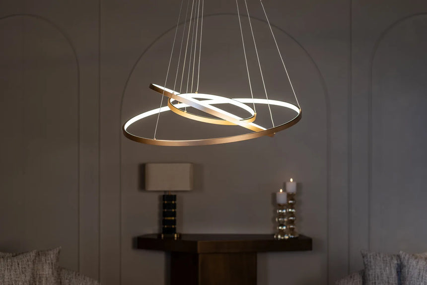 Kronleuchter Amira in gold aus Aluminium, 80x80x110 cm von Richmond Interiors – Produktbild 3