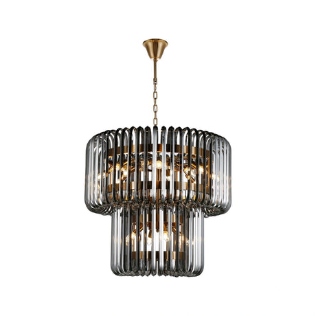 Kronleuchter Bryon in smoke gold aus Eisen und Glas, 80x80x70 cm von Richmond Interiors – Produktbild 1