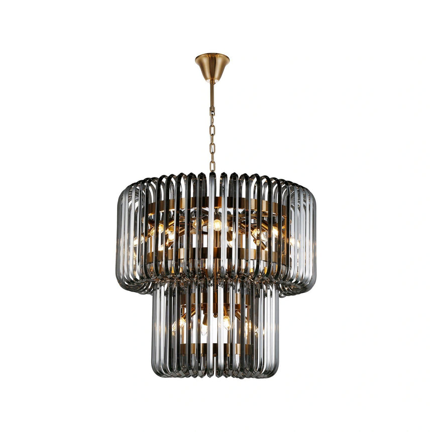 Kronleuchter Bryon in smoke gold aus Eisen und Glas, 80x80x70 cm von Richmond Interiors – Produktbild 1