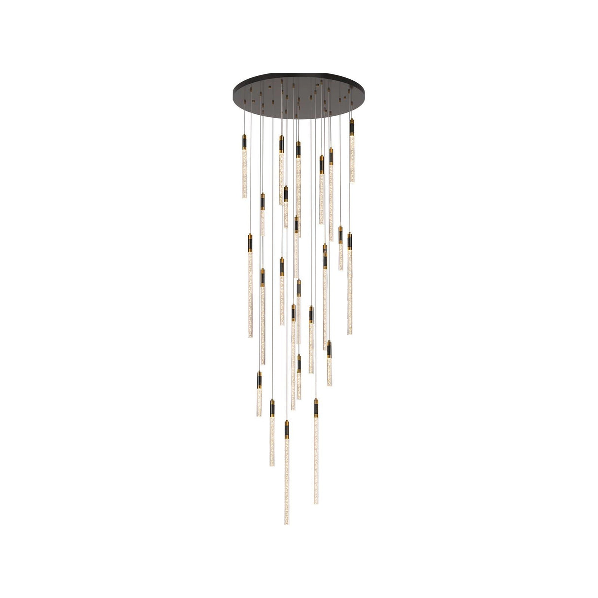 Kronleuchter Crosley in schwarz aus Aluminium und Acryl, 120x120x300 cm von Richmond Interiors – Produktbild 1