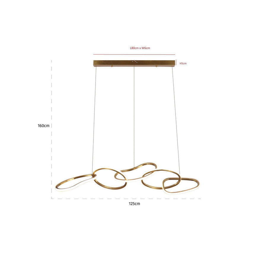 Kronleuchter Flyn Brushed Gold von Richmond Interiors – Produktbild 1