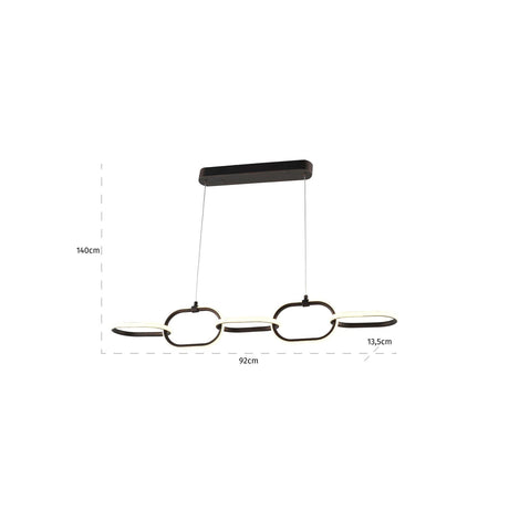 Kronleuchter Layn in kupfer aus Aluminium, 92x13,5x140 cm von Richmond Interiors – Produktbild 4