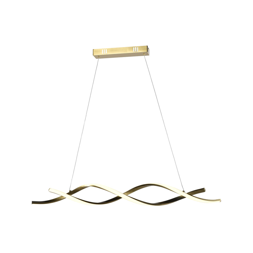 Kronleuchter Lorine in brushed gold aus Aluminium und Eisen, 100x14x125 cm von Richmond Interiors – Produktbild 1