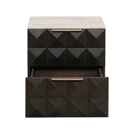 Nachttisch Claremont in braun, 53x44 cm von Richmond Interiors – Produktbild 3