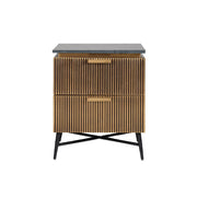 Nachttisch Ironville mit Black-Marine-Marmor in gold, 51x41x58 cm von Richmond Interiors – Bild 4
