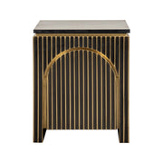 Nachttisch Les Arcs aus Marine-Marmor und Messing in brushed gold, 50x43x60 cm von Richmond Interiors – Bild 1