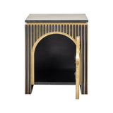 Nachttisch Les Arcs aus Marine-Marmor und Messing in brushed gold, 50x43x60 cm von Richmond Interiors – Bild 5