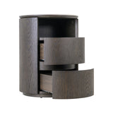 Nachttisch Nando mit 2 Schubladen und Eichenfurnier in braun sowie Keramik in Travertinoptik, 45x45x60 cm von Richmond Interiors – Bild 5