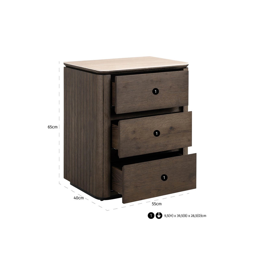 Nachttisch Ritz in braun, 55x40x65 cm von Richmond Interiors – Bild 4