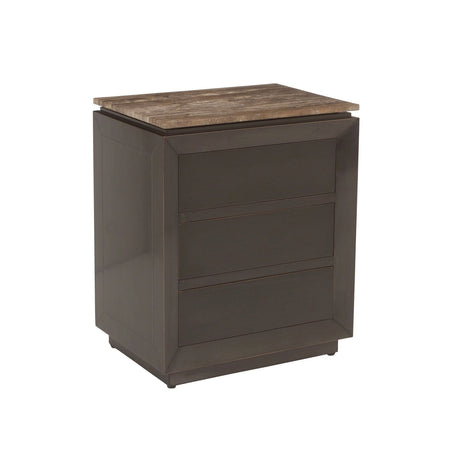 Nachttisch Russo aus Travertin in braun mit 3 Schubladen, 55x40x65 cm von Richmond Interiors – Bild 1
