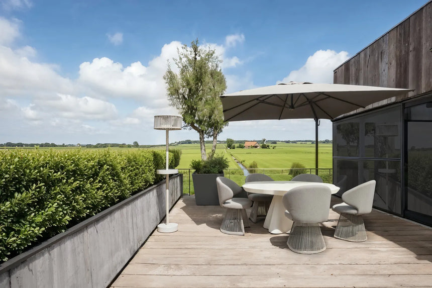 Outdoor Stuhl Nuba aus Aluminium und Olefin, Seil, in Greige Alpine von Richmond Interiors – Bild 2