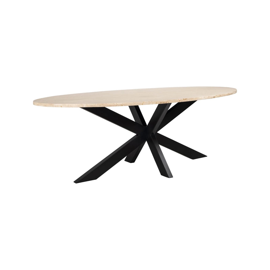 Ovaler Esstisch Avalon mit Travertin in bronze, 230x116x76 cm von Richmond Interiors – Bild 1