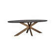Ovaler Esstisch Blackbone Brass aus Eichenholz und Metall in schwarz mit rustikaler Optik, 260x120x76 cm von Richmond Interiors – Bild 1